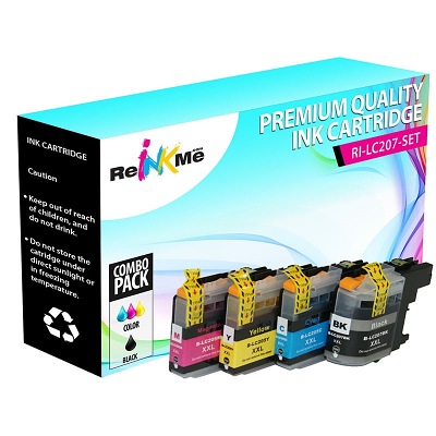 Brother LC207BK LC205C LC205Y LC205M Compatible Ink Cartridges