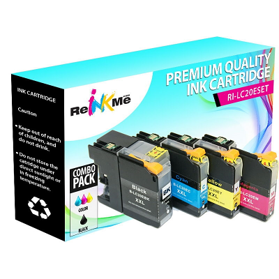 Brother LC20EBK LC20EC LC20EY LC20EM Compatible Ink Cartridges
