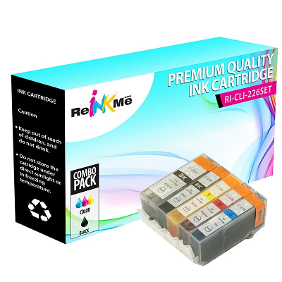 Canon PGI-225 Black & CLI-226 Color Compatible Ink Cartridge Set