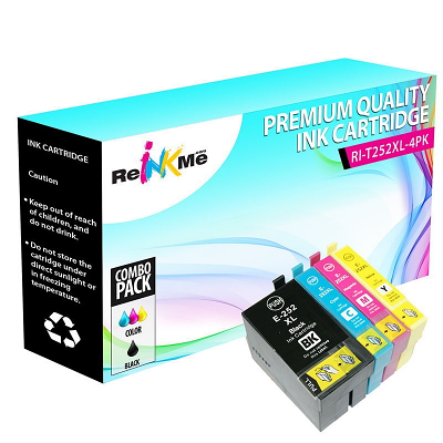 Epson 252XL Black & 3 Color Ink Cartridges Set - Remanufactured