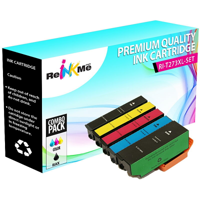 Epson 273XL Black & Color 5 Pack Ink Cartridges Set - Remanufactured
