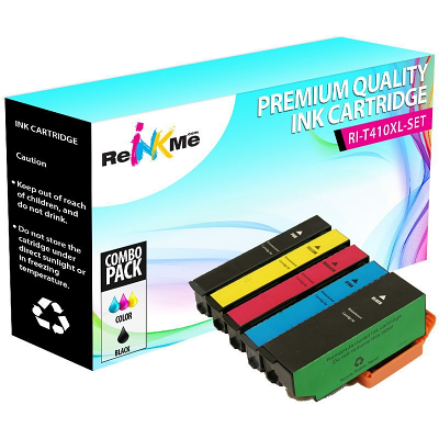 Epson 410XL Black & Color 5 Pack Cartridges Set - Remanufactured