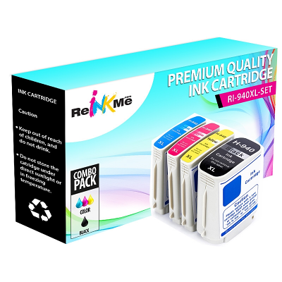 HP 940XL Black & 3 Color Compatible Ink Cartridge Set