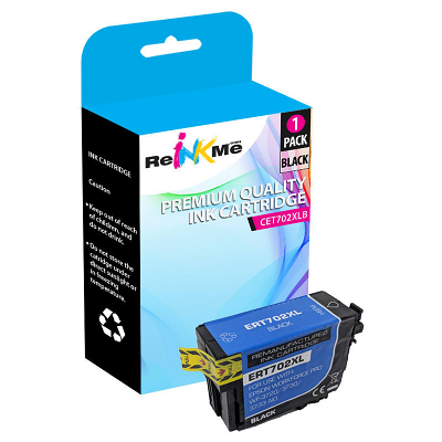 Epson T702XL T702XL120 Black Ink Cartridge - Remanufactured