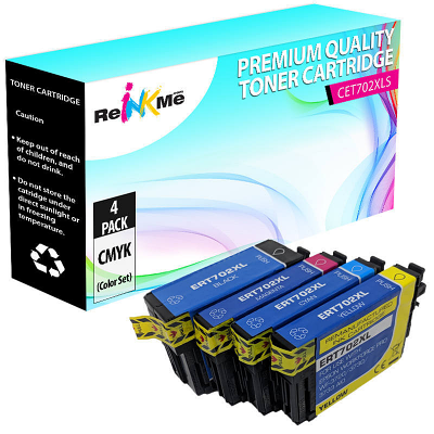 Epson T702XL Black & Color Ink Cartridge Set - Remanufactured