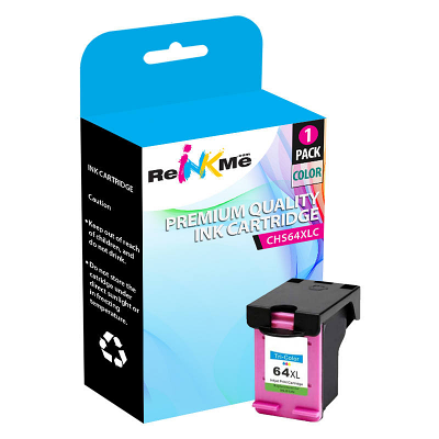 HP N9J91AN 64XL Tri Color High Yield Compatible Ink Cartridge