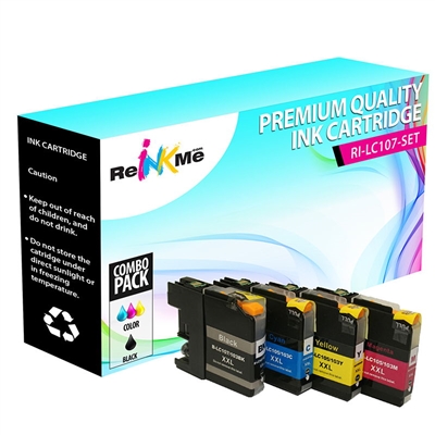 Brother LC107BK LC105C LC105Y LC105M Compatible Ink Cartridges
