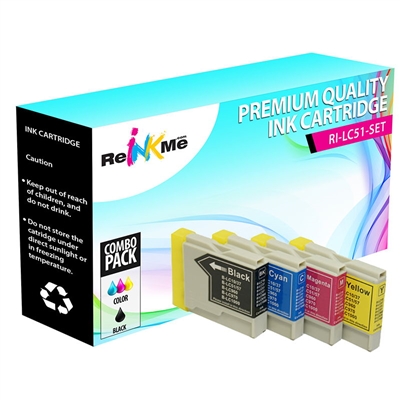 Brother LC51BK LC51C LC51Y LC51M Compatible Ink Cartridges