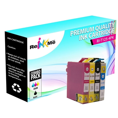 Epson 125 Black & 3 Color Ink Cartridges Set - Remanufactured