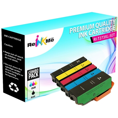 Epson 273XL Black & Color 5 Pack Ink Cartridges Set - Remanufactured