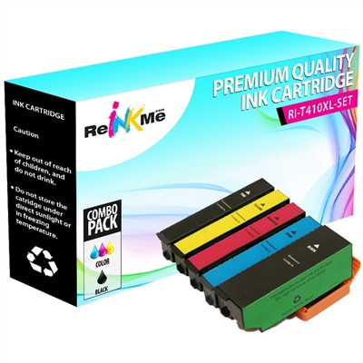 Epson 410XL Black & Color 5 Pack Cartridges Set - Remanufactured