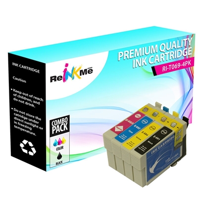 Epson 69 Black & 3 Color Ink Cartridges Set - Remanufactured