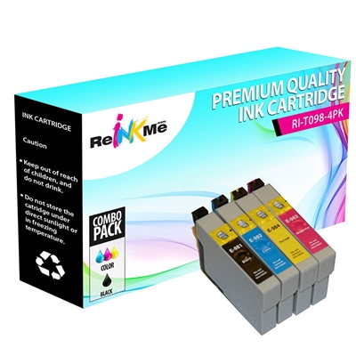 Epson 98 Black & 3 Color Ink Cartridges Set - Remanufactured