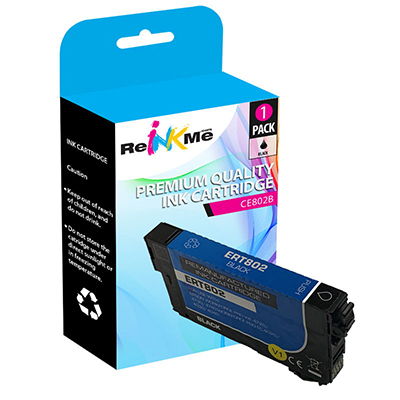 Epson 802 T802120 Black Remanufactured Ink Cartridge