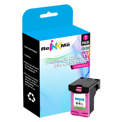 HP N9J91AN 64XL Tri Color High Yield Compatible Ink Cartridge