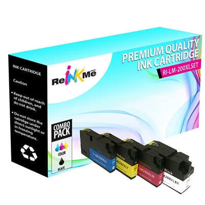 Lexmark 200XL Black & 3 Color Compatible Ink Cartridge Set