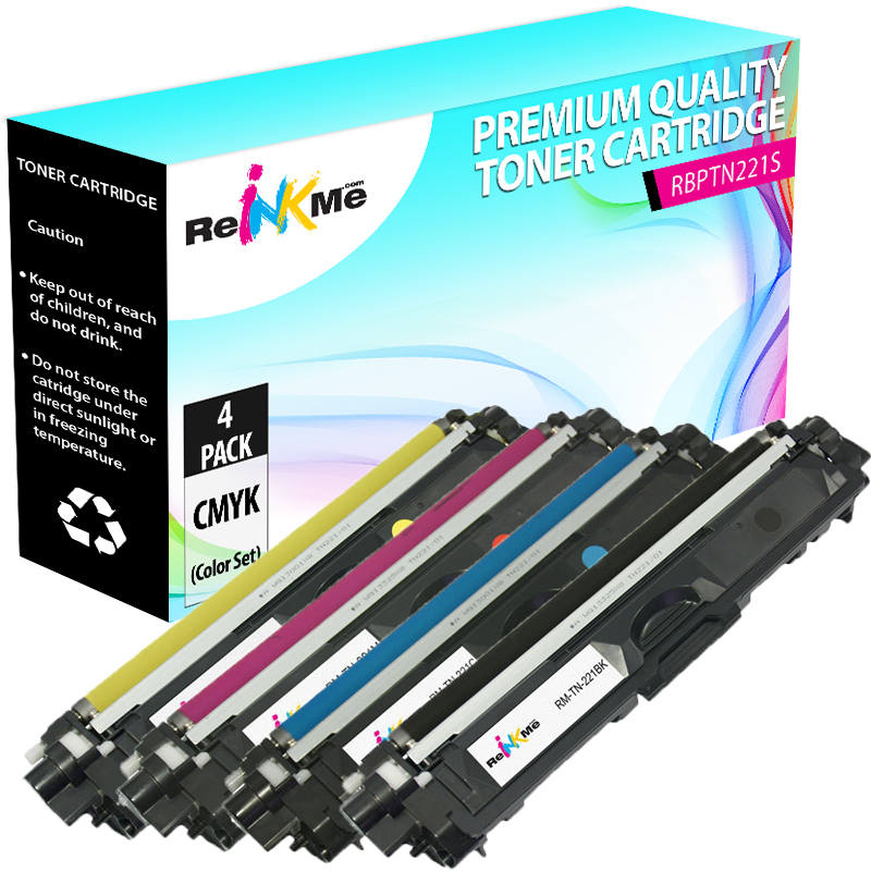 Brother TN-221 Black and TN-225 C/M/Y Compatible Toner Cartridge Set