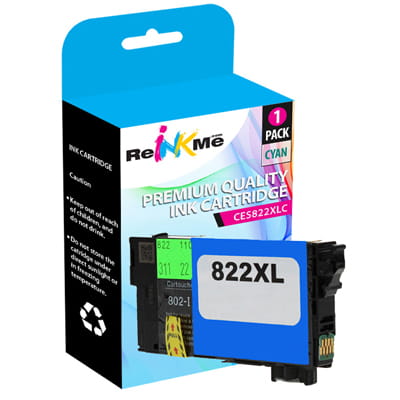 Epson 822XL T822XL220 Cyan Ink Cartridge - Remanufactured