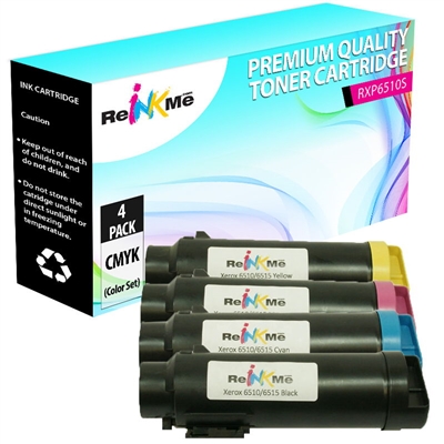 Xerox Phaser 6510 Compatible Color Toner Cartridge Set