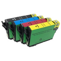 Epson T288XL Black & 3 Color Ink Cartridges Set - Remanufactured