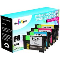 Epson 812XL Black & 3 Color Ink Cartridges Set - Remanufactured
