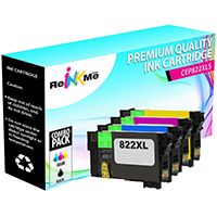 Epson 822XL Black & 3 Color Ink Cartridges Set - Remanufactured